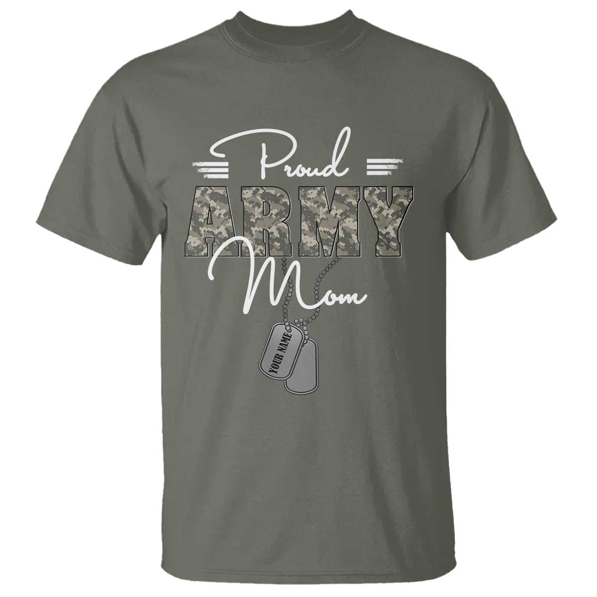 Personalized Army Family T Shirt Custom Name Tag Proud Army Mom Military Camo - Wonder Print Shop