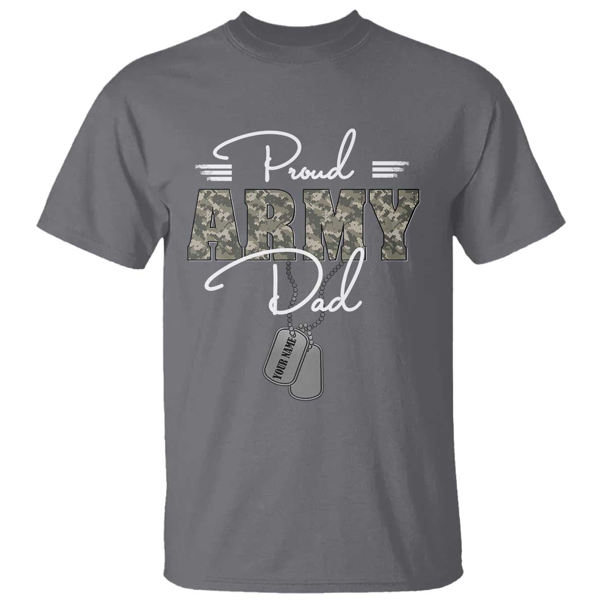 Personalized Army Family T Shirt Custom Name Tag Proud Army Dad Military Camo - Wonder Print Shop