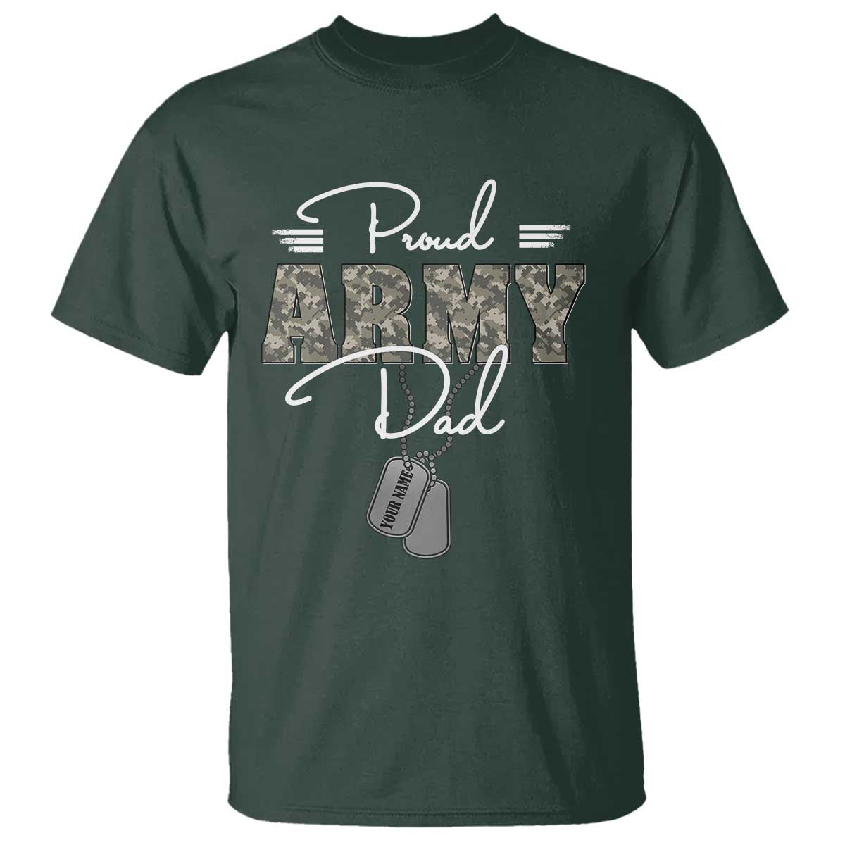 Personalized Army Family T Shirt Custom Name Tag Proud Army Dad Military Camo - Wonder Print Shop
