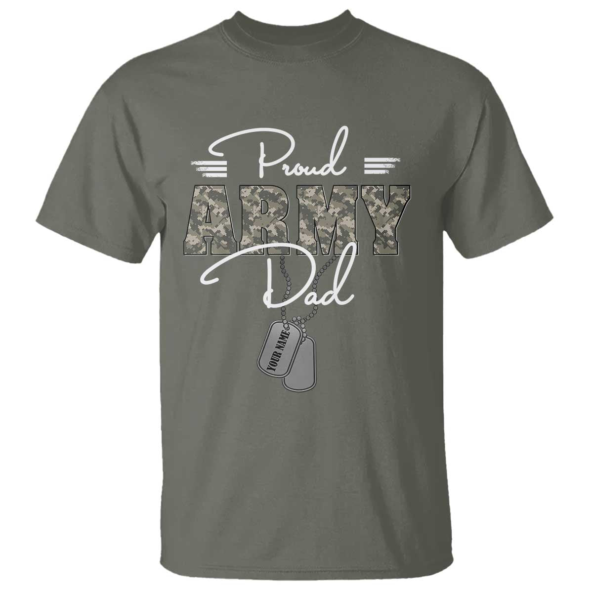 Personalized Army Family T Shirt Custom Name Tag Proud Army Dad Military Camo - Wonder Print Shop