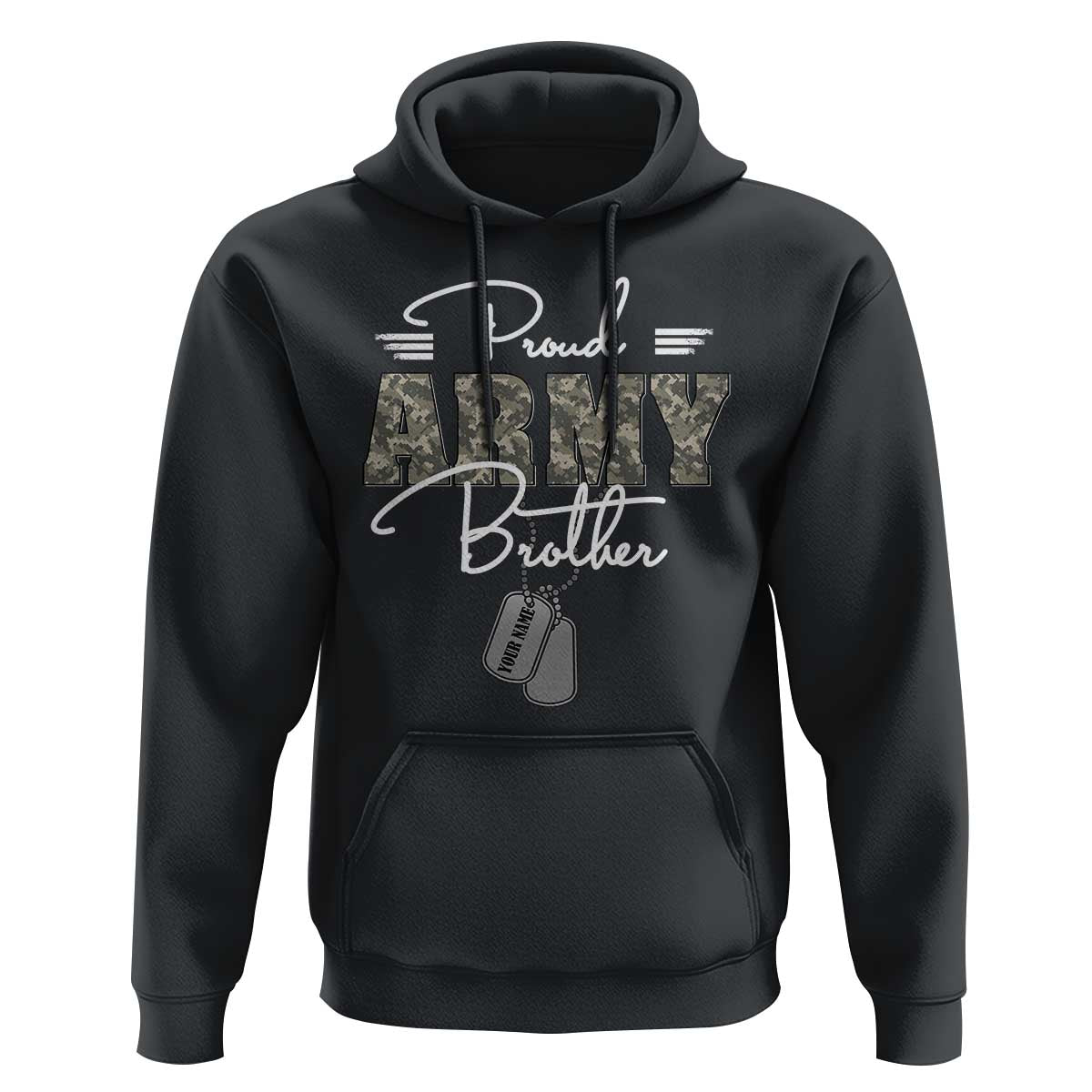 Personalized Army Family Hoodie Custom Name Tag Proud Army Brother Military Camo