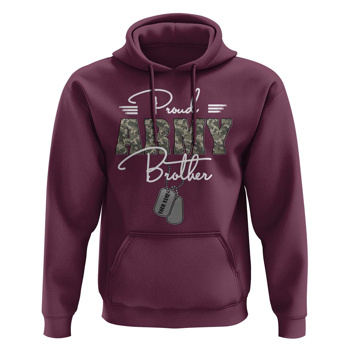 Personalized Army Family Hoodie Custom Name Tag Proud Army Brother Military Camo