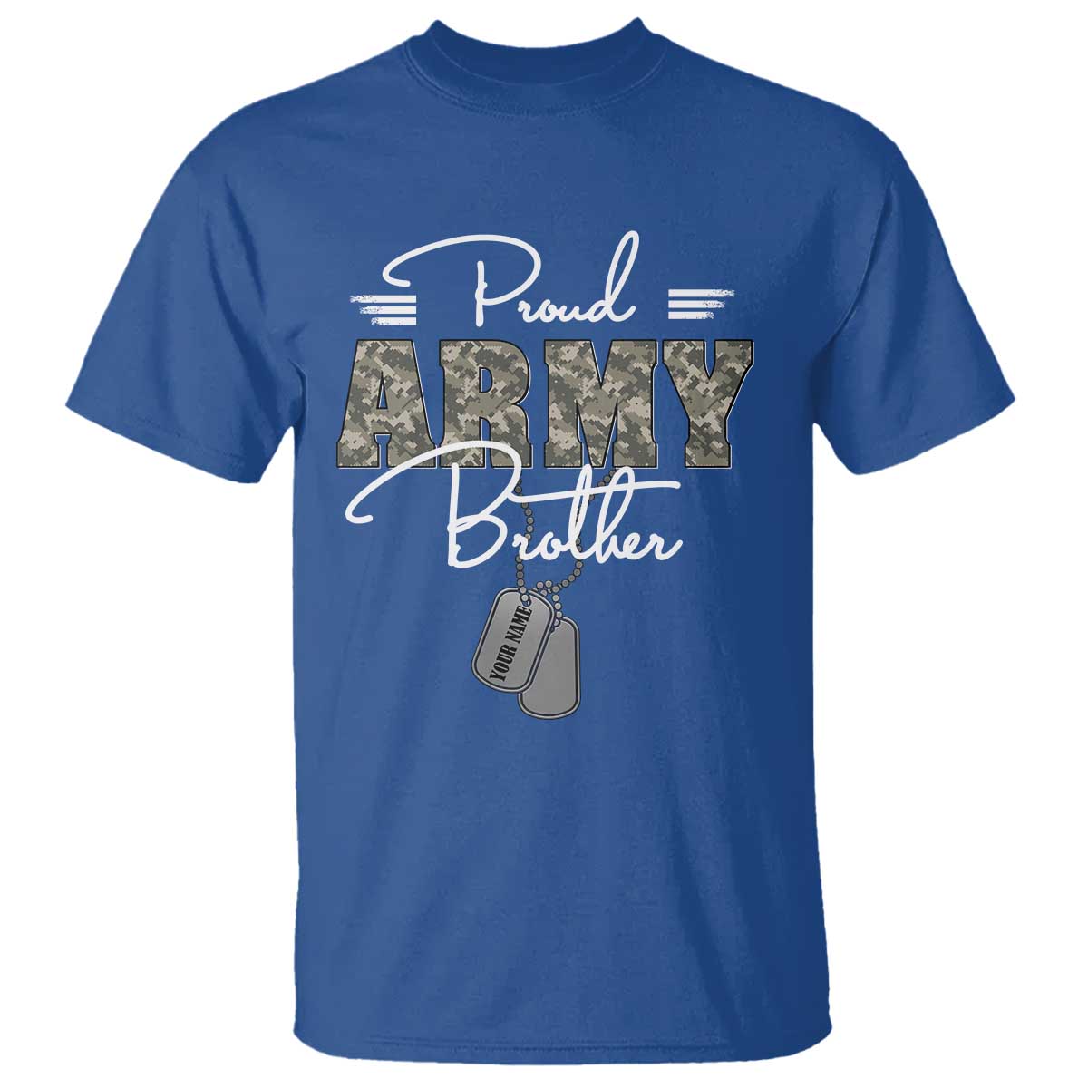 Personalized Army Family T Shirt Custom Name Tag Proud Army Brother Military Camo - Wonder Print Shop