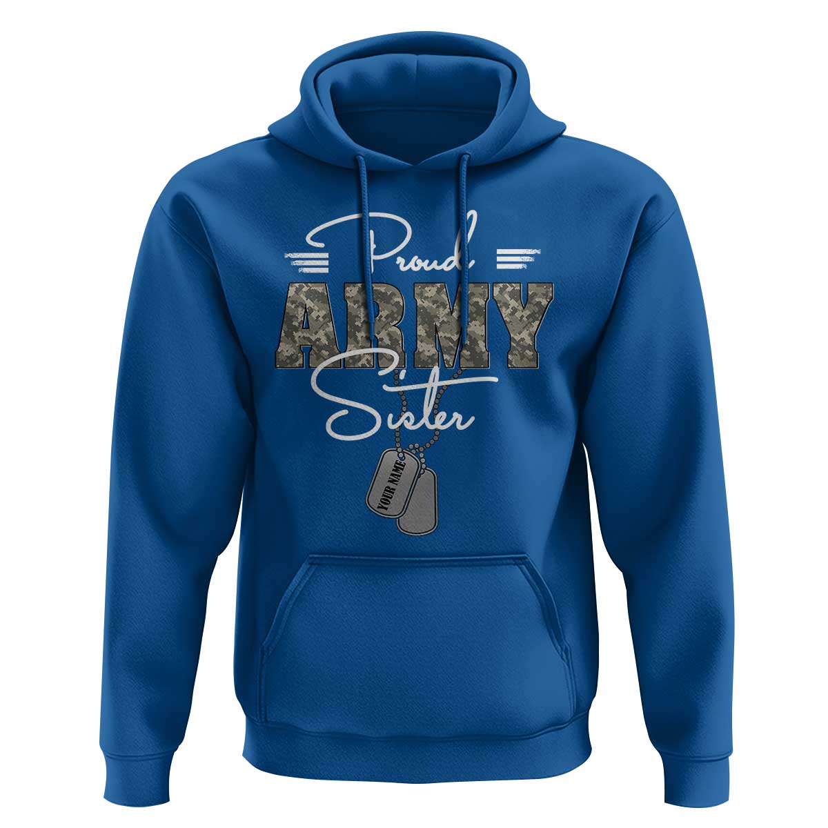 Personalized Army Family Hoodie Custom Name Tag Proud Army Sister Military Camo