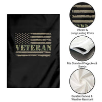 Veteran Garden Flag Retro Patriotic Army Camouflage US Flag