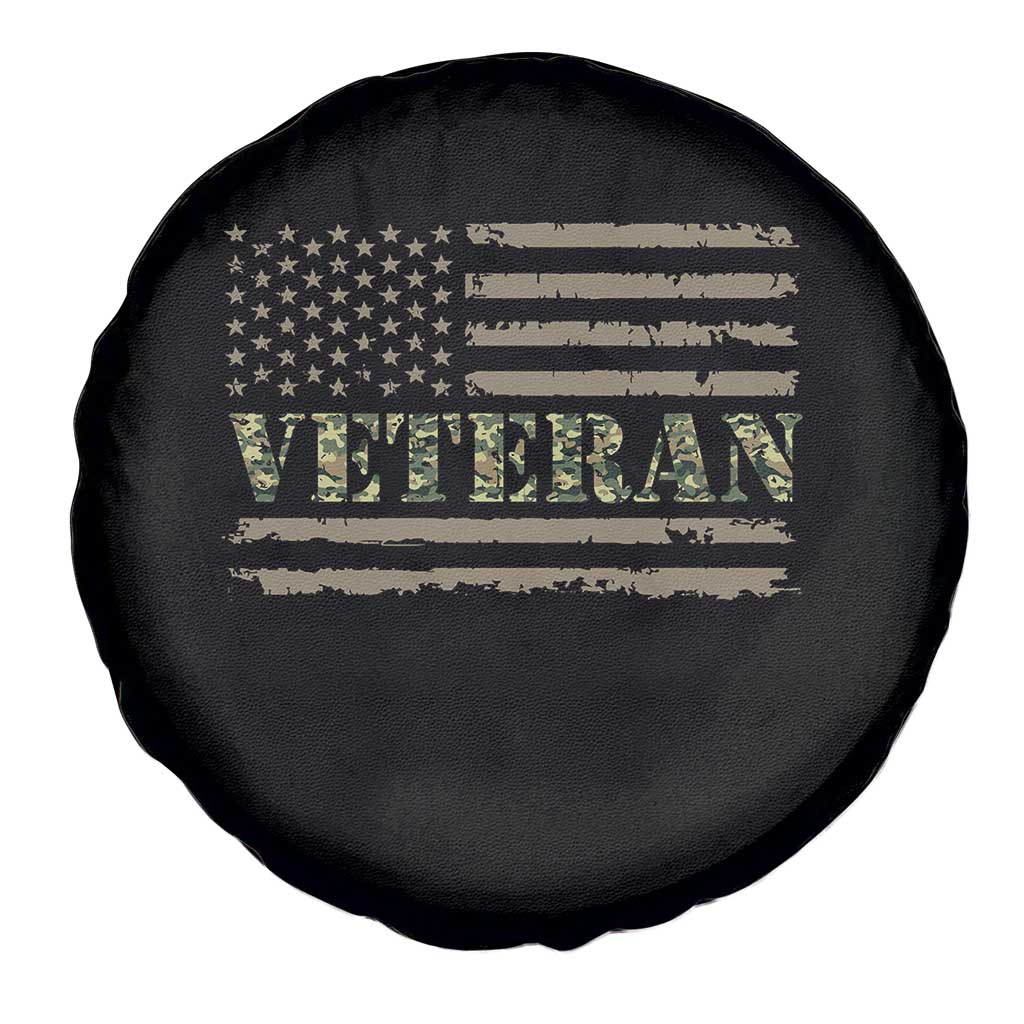 Veteran Spare Tire Cover Retro Patriotic Army Camouflage US Flag