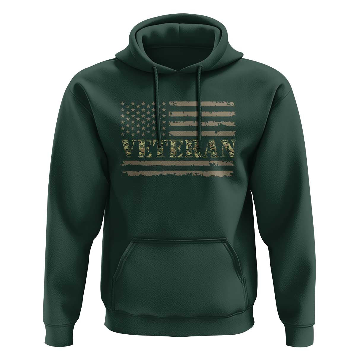 Veteran Hoodie Retro Patriotic Army Camouflage US Flag