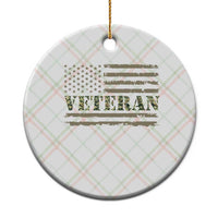 Veteran Ceramic Ornament Retro Patriotic Army Camouflage US Flag