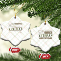 Veteran Ceramic Ornament Retro Patriotic Army Camouflage US Flag