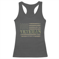 Veteran Racerback Tank Top Retro Patriotic Army Camouflage US Flag