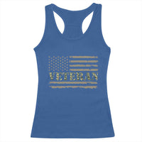 Veteran Racerback Tank Top Retro Patriotic Army Camouflage US Flag