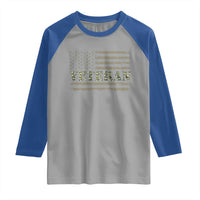 Veteran Raglan Shirt Retro Patriotic Army Camouflage US Flag