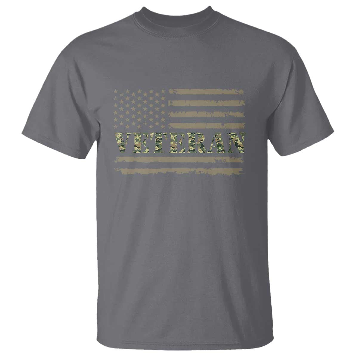 Veteran T Shirt Retro Patriotic Army Camouflage US Flag