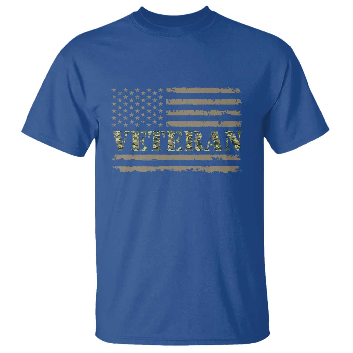 Veteran T Shirt Retro Patriotic Army Camouflage US Flag