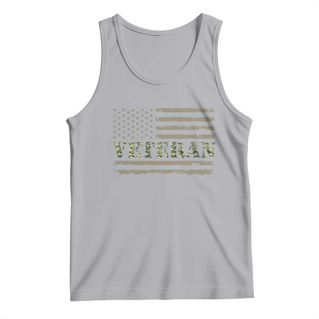 Veteran Tank Top Retro Patriotic Army Camouflage US Flag