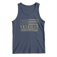 Veteran Tank Top Retro Patriotic Army Camouflage US Flag