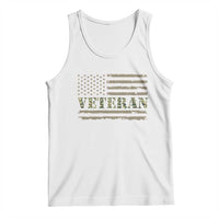 Veteran Tank Top Retro Patriotic Army Camouflage US Flag