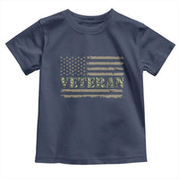 Veteran Toddler T Shirt Retro Patriotic Army Camouflage US Flag