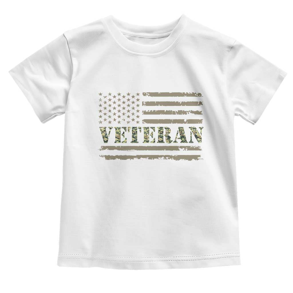 Veteran Toddler T Shirt Retro Patriotic Army Camouflage US Flag