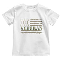 Veteran Toddler T Shirt Retro Patriotic Army Camouflage US Flag