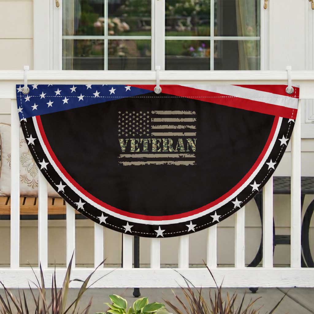 American Veteran Pride Patriotic Fan Flag Retro Army Camouflage US Flag