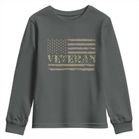 Veteran Youth Sweatshirt Retro Patriotic Army Camouflage US Flag