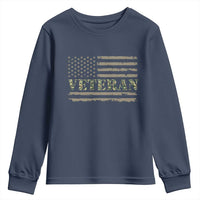 Veteran Youth Sweatshirt Retro Patriotic Army Camouflage US Flag