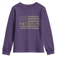 Veteran Youth Sweatshirt Retro Patriotic Army Camouflage US Flag