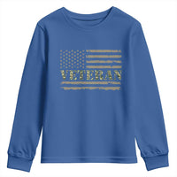 Veteran Youth Sweatshirt Retro Patriotic Army Camouflage US Flag