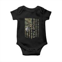 Personalized Proud Army Dad Baby Onesie Custom Name Dog Tag Camo American Flag Gift