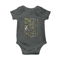 Personalized Proud Army Dad Baby Onesie Custom Name Dog Tag Camo American Flag Gift