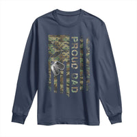 Personalized Proud Army Dad Long Sleeve Shirt Custom Name Dog Tag Camo American Flag Gift