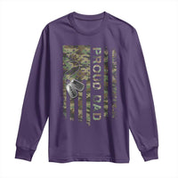 Personalized Proud Army Dad Long Sleeve Shirt Custom Name Dog Tag Camo American Flag Gift