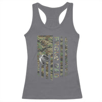Personalized Proud Army Dad Racerback Tank Top Custom Name Dog Tag Camo American Flag Gift