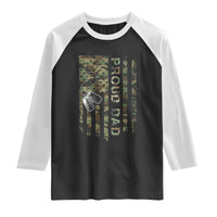 Personalized Proud Army Dad Raglan Shirt Custom Name Dog Tag Camo American Flag Gift