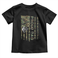 Personalized Proud Army Dad Toddler T Shirt Custom Name Dog Tag Camo American Flag Gift