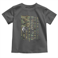 Personalized Proud Army Dad Toddler T Shirt Custom Name Dog Tag Camo American Flag Gift