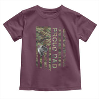 Personalized Proud Army Dad Toddler T Shirt Custom Name Dog Tag Camo American Flag Gift