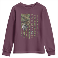Personalized Proud Army Dad Youth Sweatshirt Custom Name Dog Tag Camo American Flag Gift