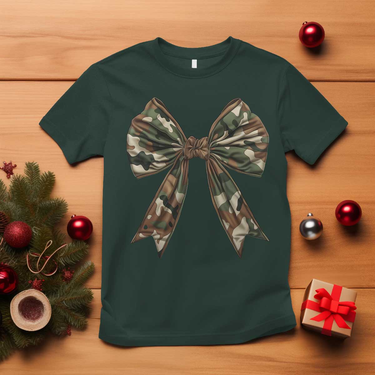 Camo Coquette Bow T Shirt Camouflage Old Hunting Women Girl - Wonder Print Shop