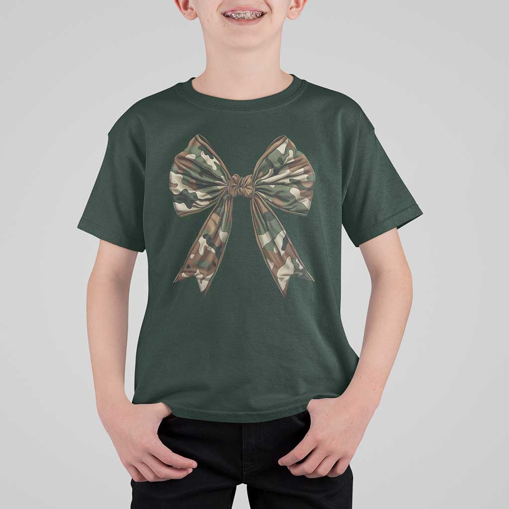Camo Coquette Bow T Shirt For Kid Camouflage Old Hunting Women Girl - Wonder Print Shop