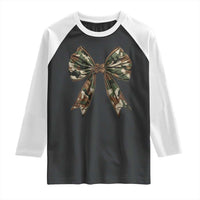 Camo Coquette Bow Raglan Shirt Camouflage Old Hunting Women Girl