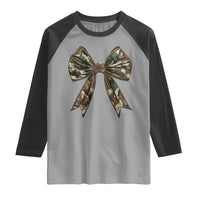 Camo Coquette Bow Raglan Shirt Camouflage Old Hunting Women Girl