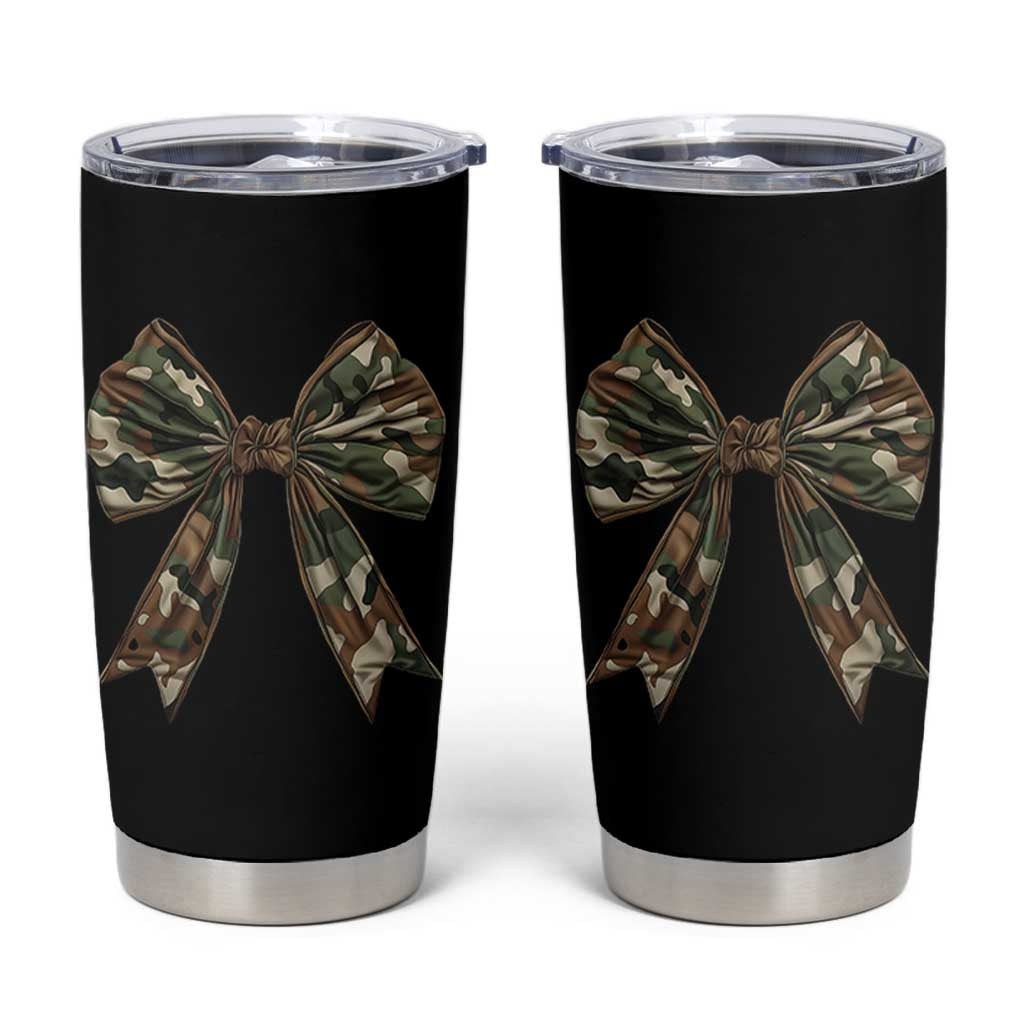 Camo Coquette Bow Tumbler Cup Camouflage Old Hunting Women Girl