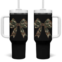 Camo Coquette Bow Tumbler With Handle Camouflage Old Hunting Women Girl