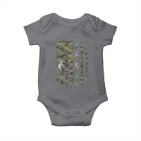 Personalized Proud Army Brother Baby Onesie Custom Name Dog Tag Camo American Flag Gift