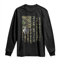 Personalized Proud Army Brother Long Sleeve Shirt Custom Name Dog Tag Camo American Flag Gift