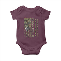 Personalized Proud Army Sister Baby Onesie Custom Name Dog Tag Camo American Flag Gift