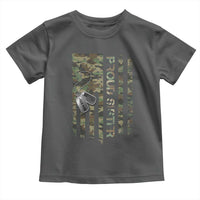 Personalized Proud Army Sister Toddler T Shirt Custom Name Dog Tag Camo American Flag Gift