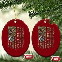 Personalized Proud Army Mom Ceramic Ornament Custom Name Dog Tag Camo American Flag Gift